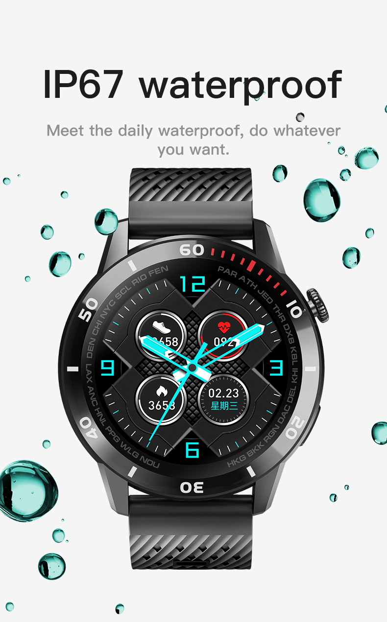 Waterproof ECG smart watch