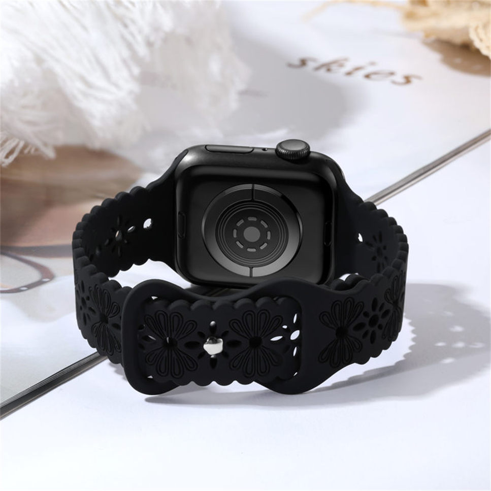 Silicone Slim Thin Hollow-out Watch Band Strap