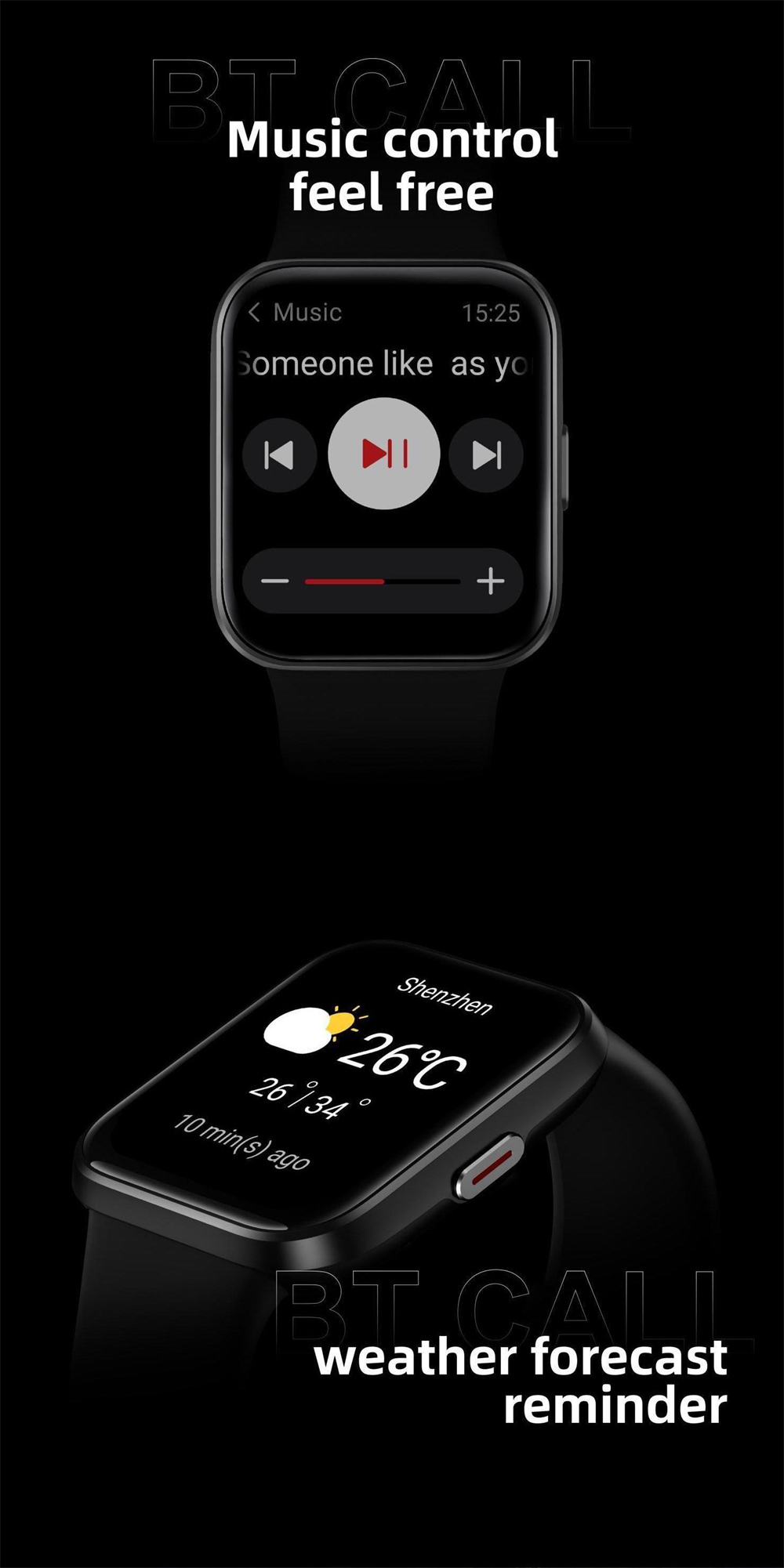 2 In 1 Square Touch Smartwatch