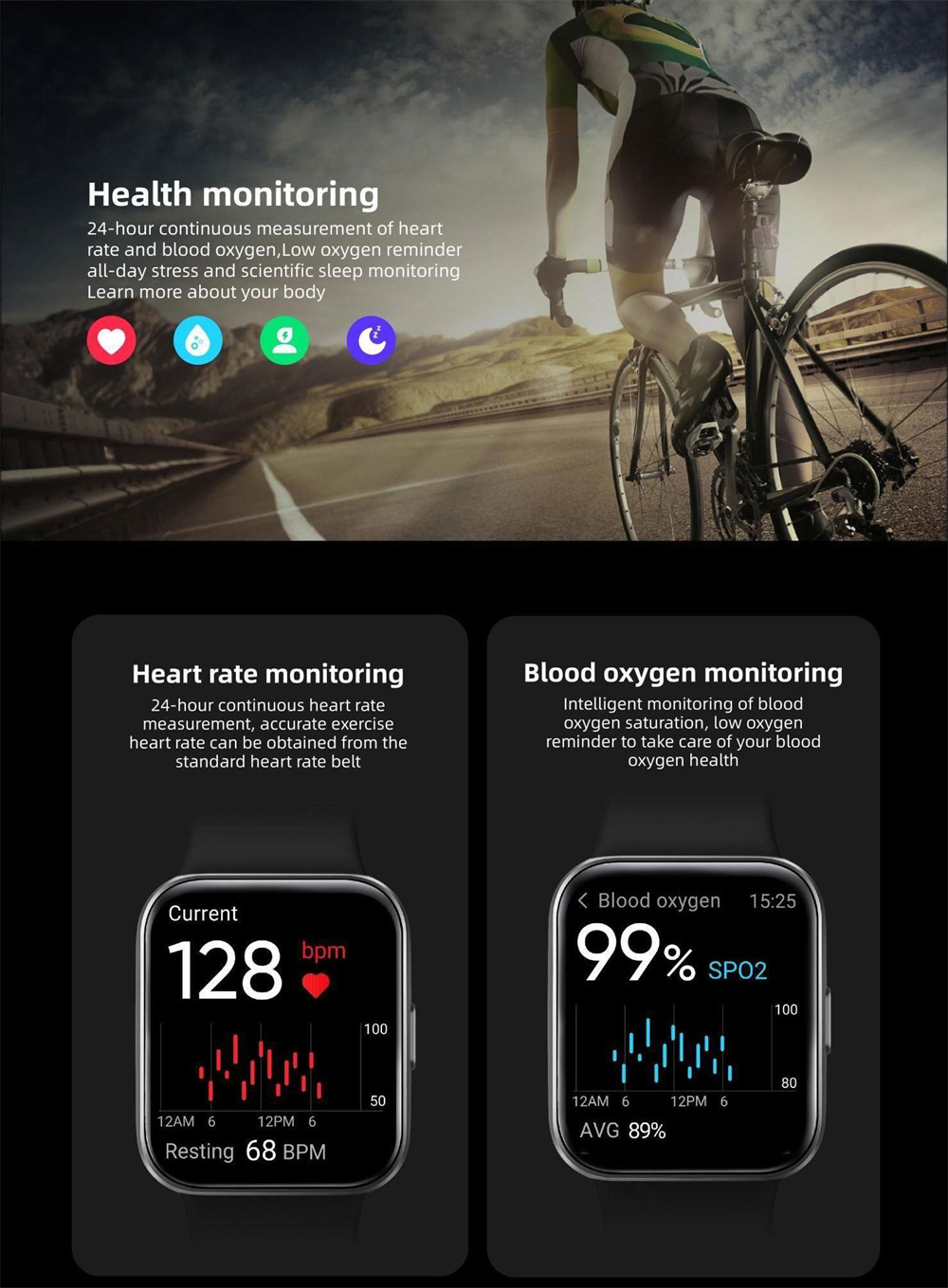 2 In 1 Square Touch Smartwatch