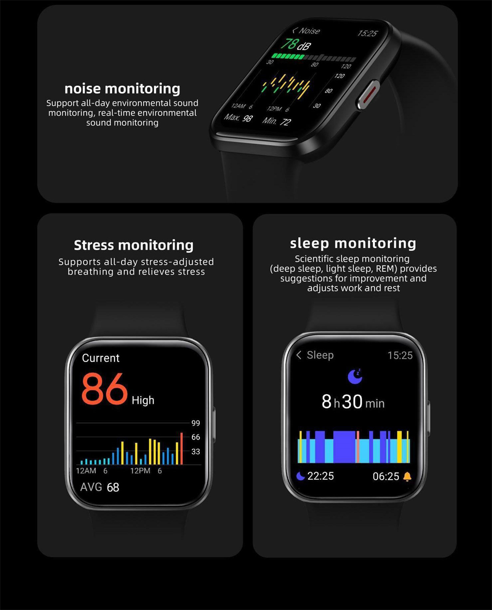 2 In 1 Square Touch Smartwatch
