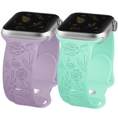 Engraved Silicone Apple Watch Bands
